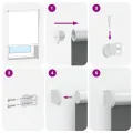 Store enrouleur occultant blanc cassé 130x210 cm largeur tissu
