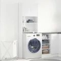 Meuble de machine à laver blanc brillant bois d'ingénierie