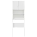Meuble de machine à laver blanc brillant bois d'ingénierie