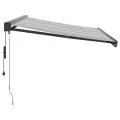 Auvent rétractable anthracite et blanc 3,5x2,5m tissu/aluminium