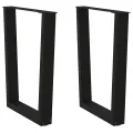 Pieds de table à manger forme de V 2 pcs noir 60x(72-73,3) cm