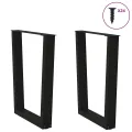 Pieds de table à manger forme de V 2 pcs noir 60x(72-73,3) cm