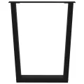 Pieds de table à manger forme de V 2 pcs noir 60x(72-73,3) cm