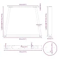 Pieds de table à manger forme de V 3 pcs 80x(72-73,3) cm acier