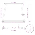 Pieds de table à manger forme de V 2 pcs 90x(72-73,3) cm acier