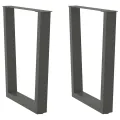 Pieds de table à manger forme de V 2 pcs 60x(72-73,3) cm acier