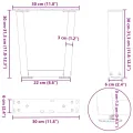 Pieds de table à manger forme V 2 pcs anthracite 30x(30-31,3)cm