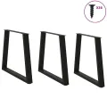 Pieds de table à manger forme de V 3 pcs noir 70x(72-73,3) cm