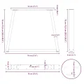 Pieds de table à manger forme de V 3 pcs noir 70x(72-73,3) cm