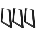 Pieds de table à manger forme de V 3 pcs noir 90x(72-73,3) cm