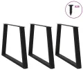 Pieds de table à manger forme de V 3 pcs noir 90x(72-73,3) cm