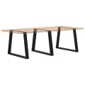 Pieds de table à manger forme de V 3 pcs noir 90x(72-73,3) cm