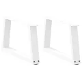 Pieds de table à manger forme V 2pcs blanc 60x(30-31,3)cm acier