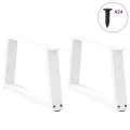 Pieds de table à manger forme V 2pcs blanc 60x(30-31,3)cm acier