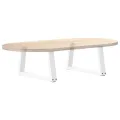 Pieds de table à manger forme V 2pcs blanc 60x(30-31,3)cm acier