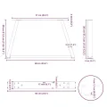 Pieds de table à manger forme V 2pcs blanc 60x(30-31,3)cm acier