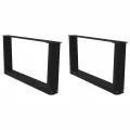 Pieds de table à manger forme V 2 pcs noir 70x(30-31,3)cm acier