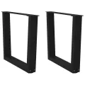 Pieds de table à manger forme V 2 pcs noir 50x(42-43,3)cm acier
