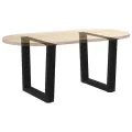 Pieds de table à manger forme V 2 pcs noir 50x(42-43,3)cm acier