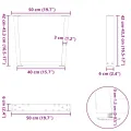 Pieds de table à manger forme V 2 pcs noir 50x(42-43,3)cm acier