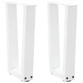 Pieds de table à manger forme de V 2 pcs blanc 28x(42-43,3) cm