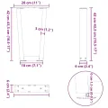 Pieds de table à manger forme de V 2 pcs blanc 28x(42-43,3) cm