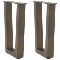 Pieds de table à manger en forme de V 2 pcs acier naturel acier