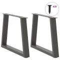 Pieds de table à manger en forme de V 2 pcs anthracite acier