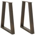 Pieds de table à manger forme V 2 pcs acier naturel acier