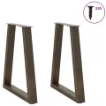 Pieds de table à manger forme V 2 pcs acier naturel acier