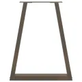 Pieds de table à manger forme V 2 pcs acier naturel acier