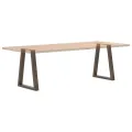Pieds de table à manger forme V 2 pcs acier naturel acier