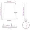 Pieds de table à manger forme V 2 pcs acier naturel acier