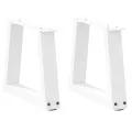 Pieds de table à manger forme V 2pcs blanc 40x(30-31,3)cm acier