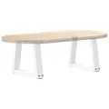 Pieds de table à manger forme V 2pcs blanc 40x(30-31,3)cm acier