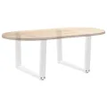 Pieds de table à manger forme V 2pcs blanc 70x(42-43,3)cm acier