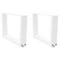Pieds de table à manger forme V 2pcs blanc 50x(30-31,3)cm acier
