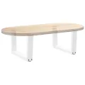 Pieds de table à manger forme V 2pcs blanc 50x(30-31,3)cm acier