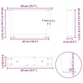 Pieds de table à manger forme V 2pcs blanc 50x(30-31,3)cm acier