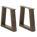 Pieds de table à manger forme V 2 pcs acier naturel acier
