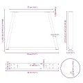 Pieds de table à manger forme V 2 pcs acier naturel acier