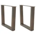 Pieds de table à manger en forme de V 2 pcs acier naturel acier