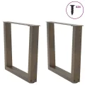 Pieds de table à manger en forme de V 2 pcs acier naturel acier