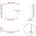 Pieds de table à manger en forme de V 2 pcs acier naturel acier