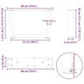 Pieds de table à manger forme V 2 pcs anthracite 60x(30-31,3)cm