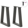 Pieds de table à manger en forme de V 2 pcs anthracite acier