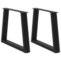 Pieds de table à manger forme V 2 pcs noir 60x(42-43,3)cm acier