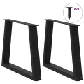 Pieds de table à manger forme V 2 pcs noir 60x(42-43,3)cm acier