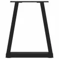 Pieds de table à manger forme de V 2 pcs noir 38x(42-43,3) cm