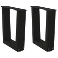 Pieds de table à manger forme V 2 pcs noir 30x(30-31,3)cm acier